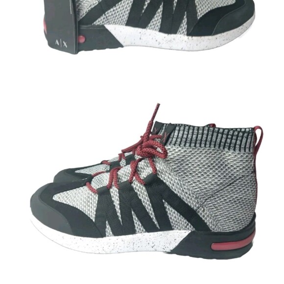 Armani Exchange Sneakers Mens Shoes Size 13 Black Red White main image 5